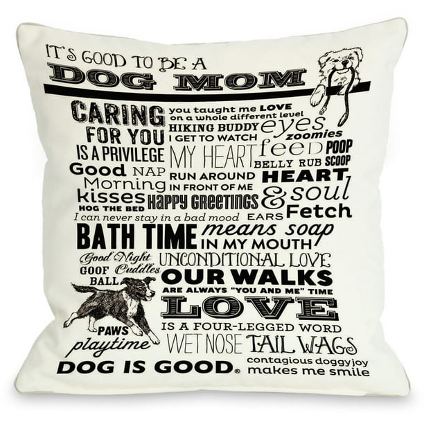 18x 18 One Bella Casa Holiday Wishes Dog Throw Pillow by Dog is Good Blue 18x 18 One Bella Casa Holiday Wishes Dog Throw Pillow by Dog is Good Blue